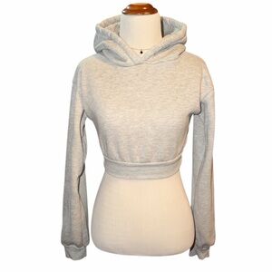 Light Gray Crop Top Hoodie
